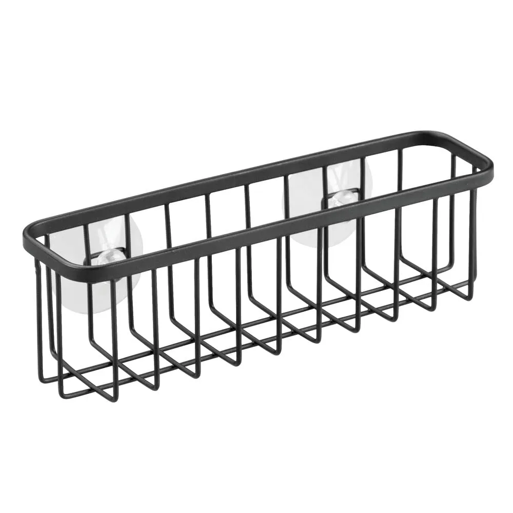 mDesign Schwammhalter Saugnäpfe Metall Schwarz matt