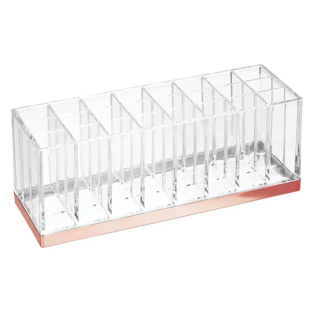 mDesign Kosmetik Organizer 24 Fächer Box transparent rotgold