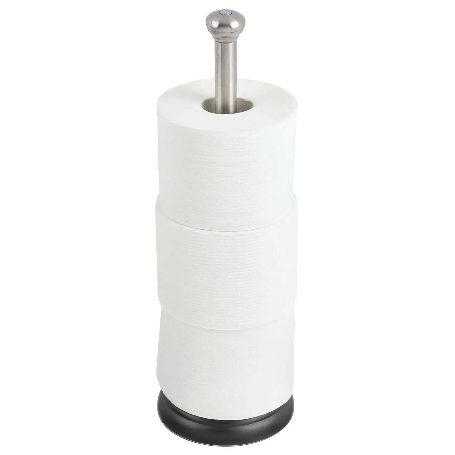 mDesign Toilettenpapierhalter freistehend silber für 3 Rollen