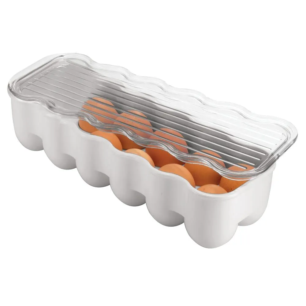 mDesign Eierbox Kühlschrank 24 Eier 2er Pack Hellgrau
