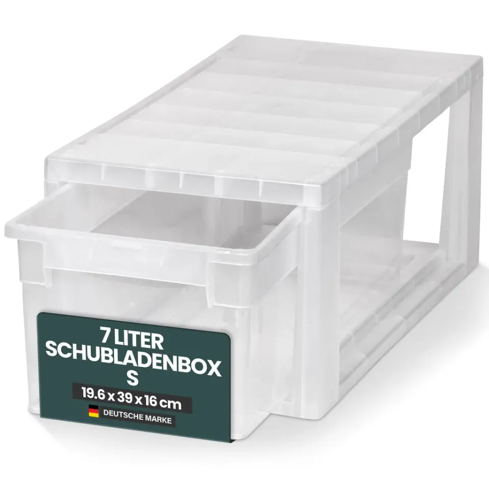 Kreher Schubladenbox S M L XL stapelbar transparent