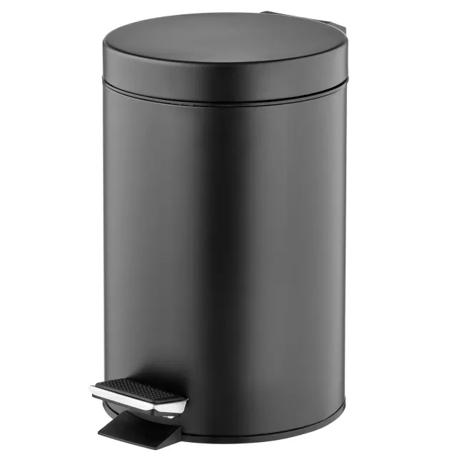mDesign Tretmülleimer 3 Liter Schwarz Metall