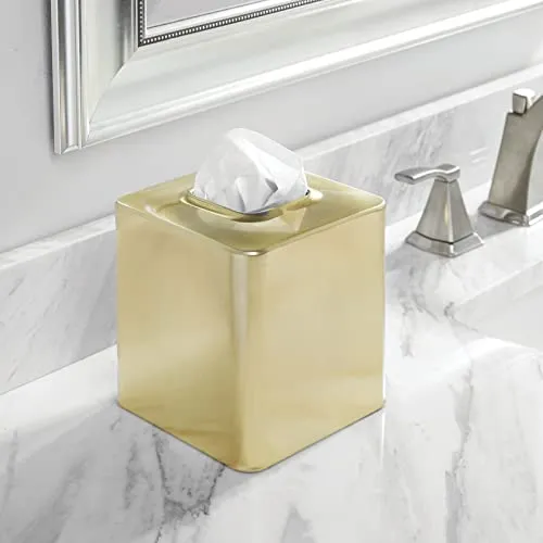 mDesign Taschentuchbox Box messingfarben Edelstahl