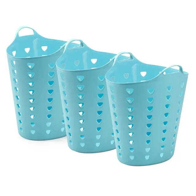 Kreher Tragekorb Gartenkorb 3x65 Liter hellblau
