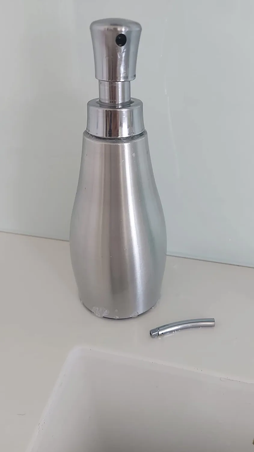 mDesign Seifenspender Aluminium 237 ml Silber Spender