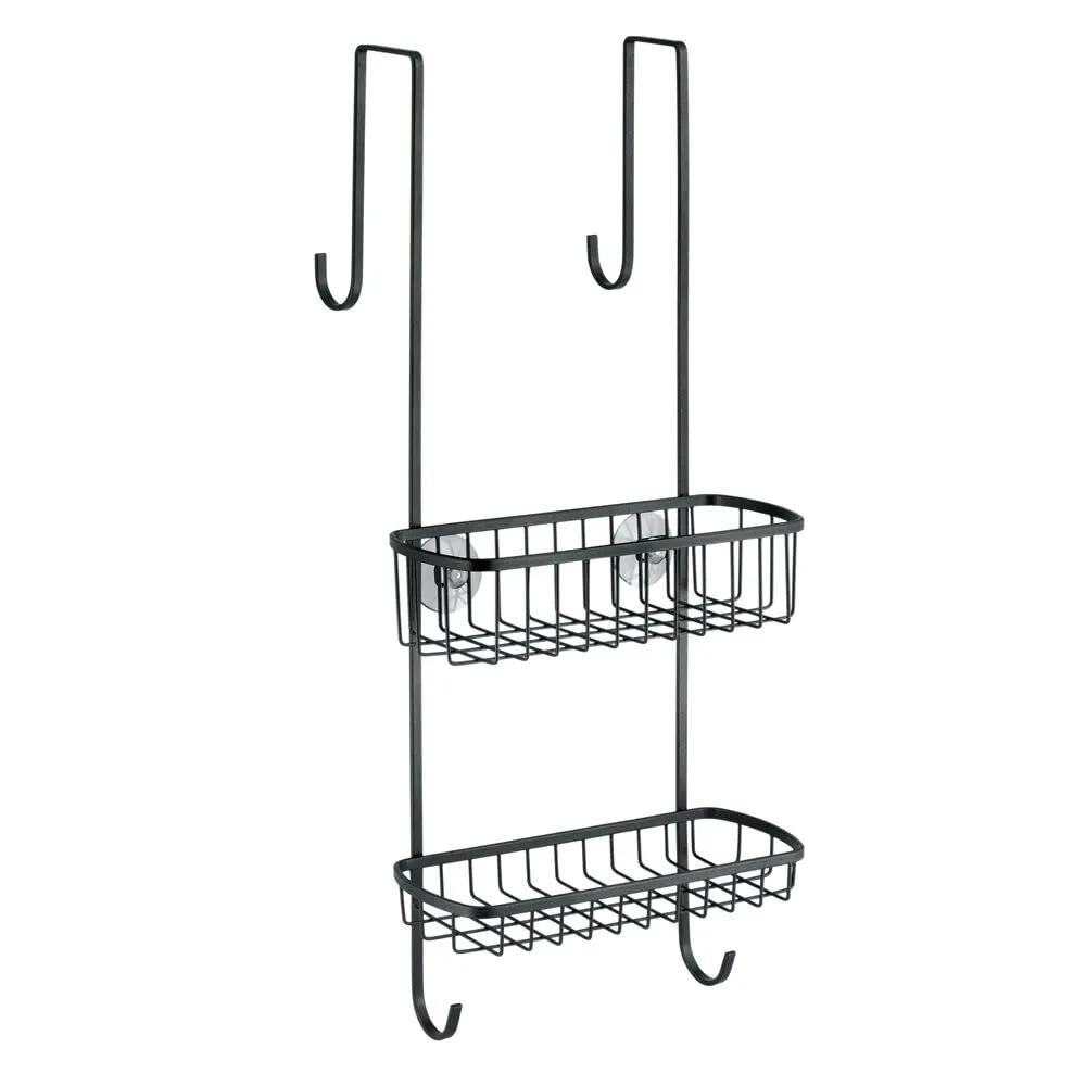 mDesign Duschorganizer Hängekorb mattschwarz 2 Körbe 54cm
