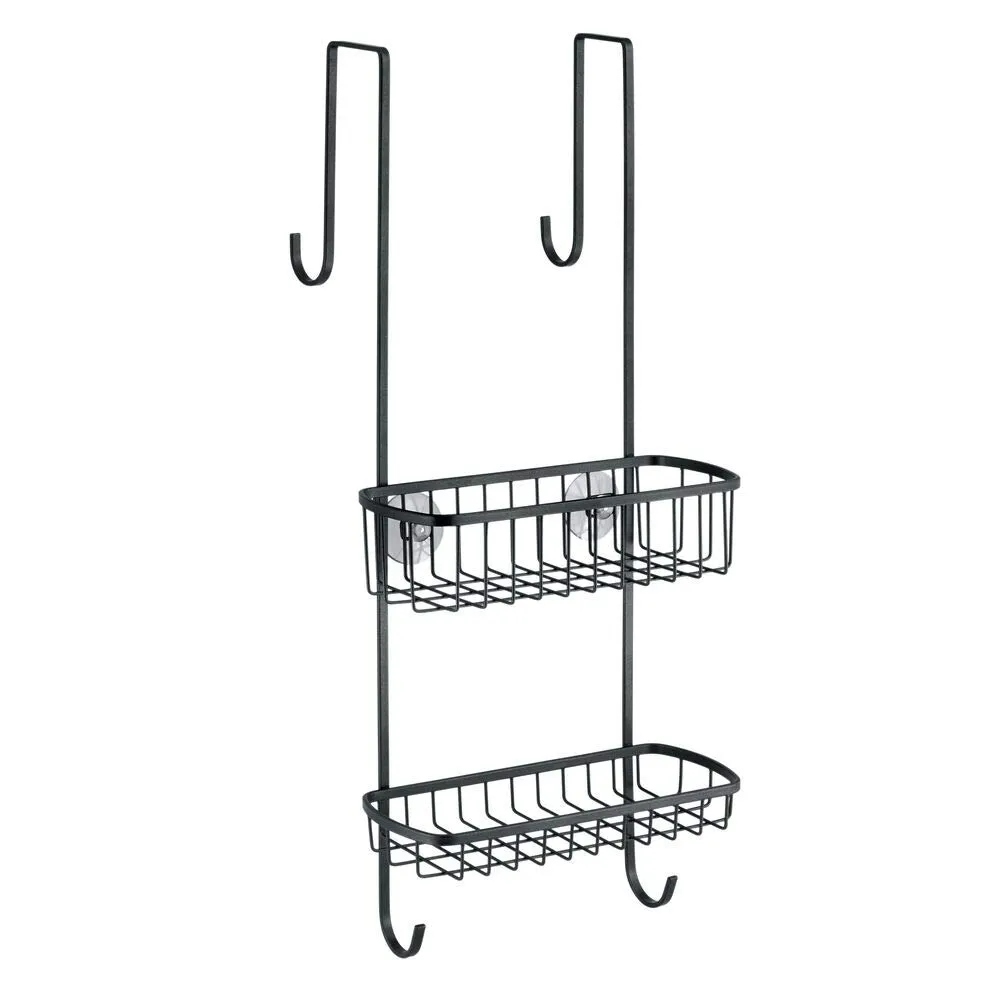 mDesign Duschorganizer Hängekorb mattschwarz 2 Körbe 54cm