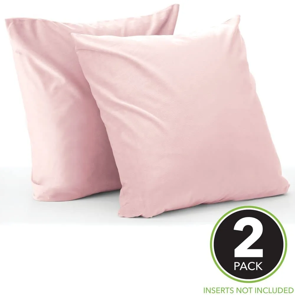 mDesign Samt Kissenhülle Rosa 2er-Set ohne Kissen