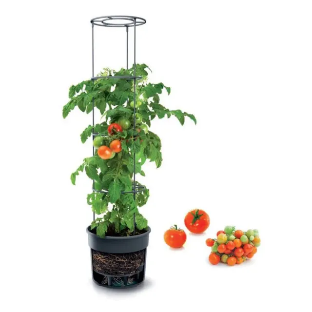 Kreher Tomatentopf Kunststoff Ø40 cm 28 L Rankhilfe anthrazit
