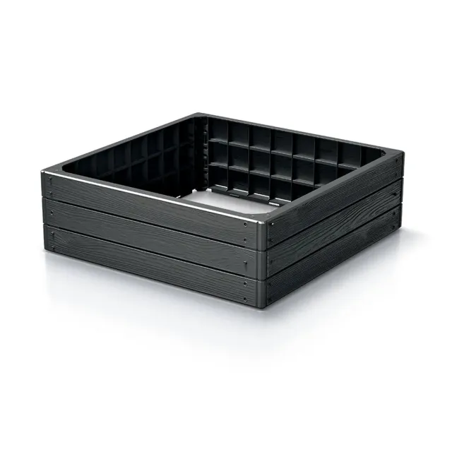 Kreher Woody Hochbeet 76x76 cm Anthrazit 1er Set Holzoptik