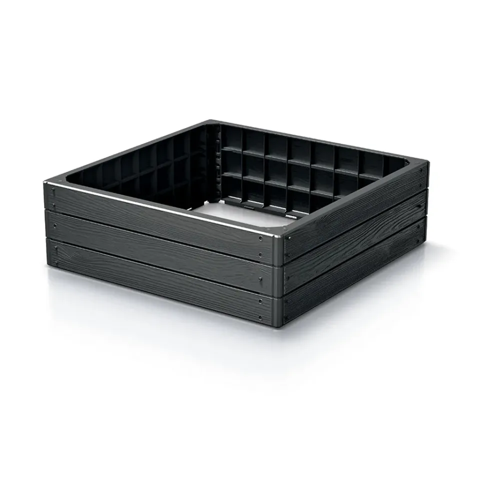 Kreher Woody Hochbeet 76x76 cm Anthrazit 1er Set Holzoptik