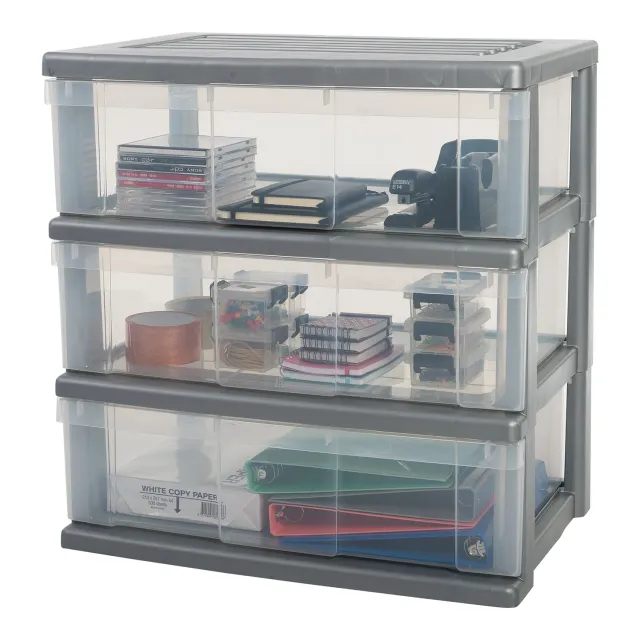 Iris Ohyama WC-N603 Rollcontainer 34 L 3 Schubladen silber