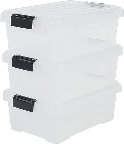 Iris Ohyama SK-130 Aufbewahrungsbox 12,5 L 3er Set klar BPA-frei