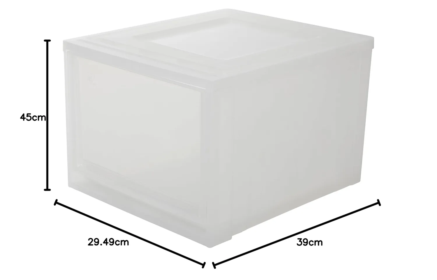 Iris Ohyama Maxi Drawer L Schublade 40L gefrostet weiß stapelbar