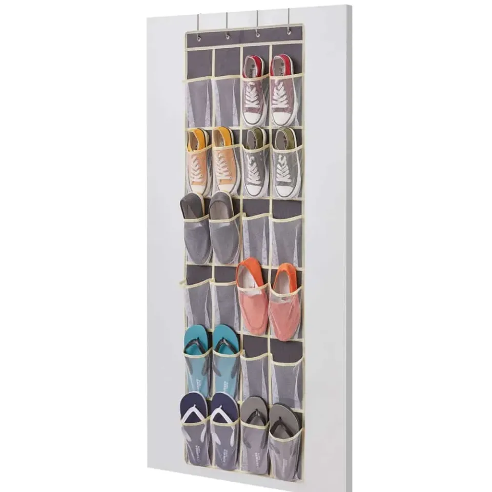 Lifewit Schuh Organizer Tür 24 Fächer Grau platzsparend