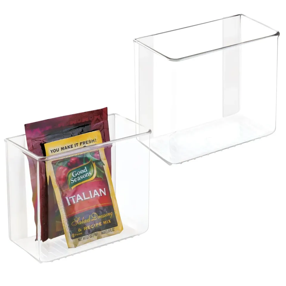 mDesign Schrankkorb selbstklebend Transparent 2er Set