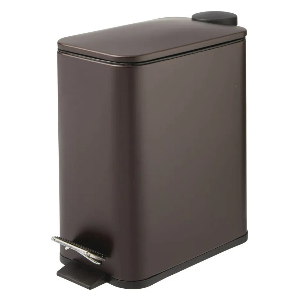 mDesign Tretmülleimer 5 L bronze Metall mit Pedal