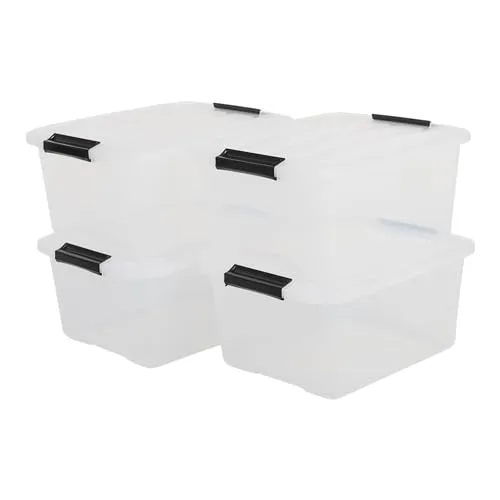 Iris Ohyama Top Box TB-15 Aufbewahrungsbox 15 L 4er-Set transparent
