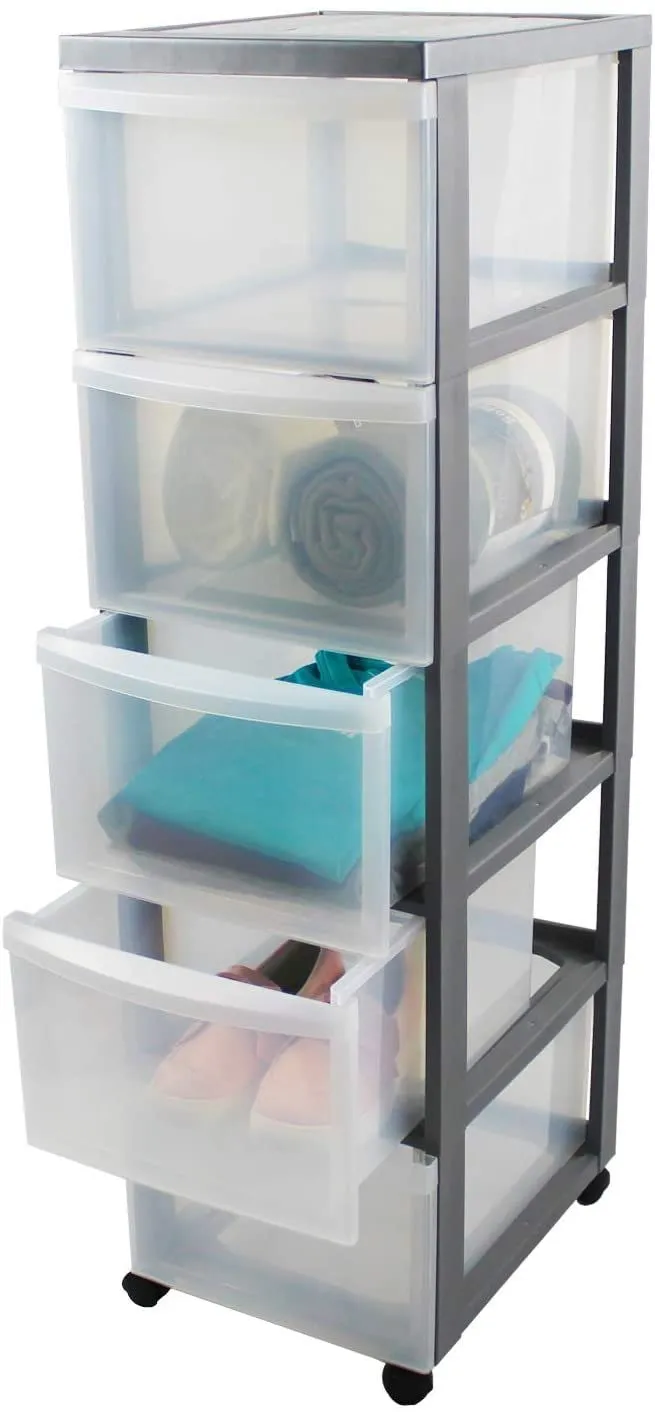 Iris Ohyama SCF-A5 Rollcontainer 5x15L transparent