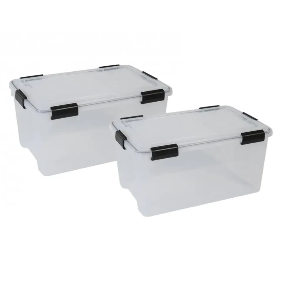 Kreher Box mit Dichtung 50 L transparent 2er Set stapelbar