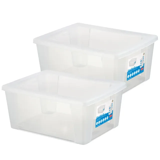Kreher Visualbox Aufbewahrungsbox Transparent 2er Set Größe L