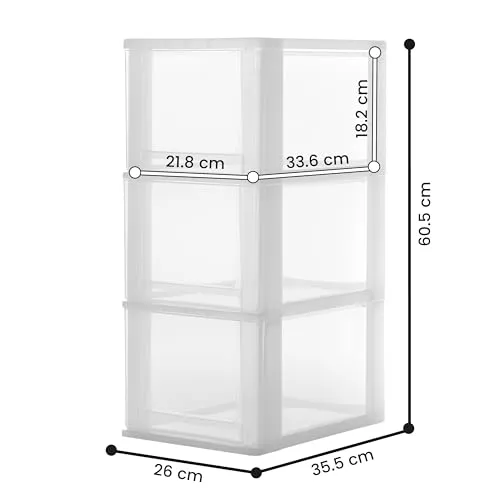 Iris Ohyama DDOCH-2300 Schubladenturm transparent 3x13L