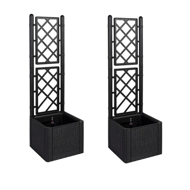 Kreher Rattan Spalier schmal 2er-Set Anthrazit 142 cm