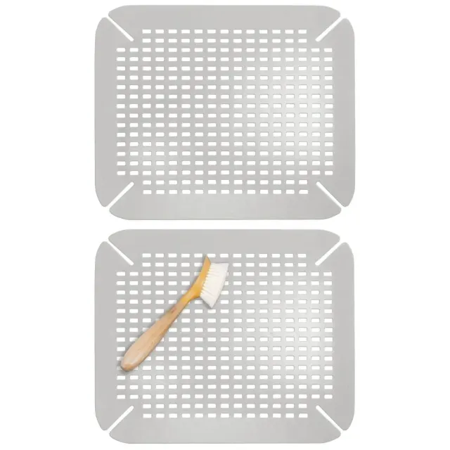 mDesign Spülbeckenmatte Grau 35,6x40,6 cm 2 Stück