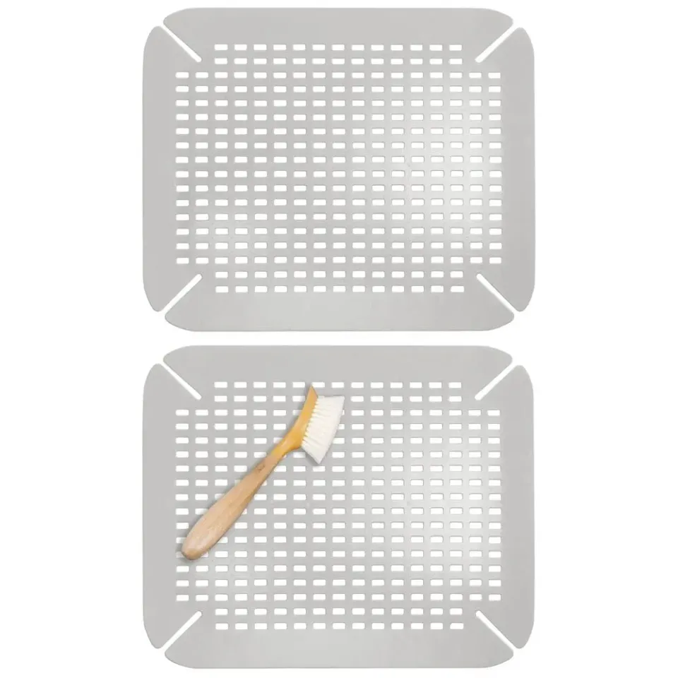 mDesign Spülbeckenmatte Grau 35,6x40,6 cm 2 Stück
