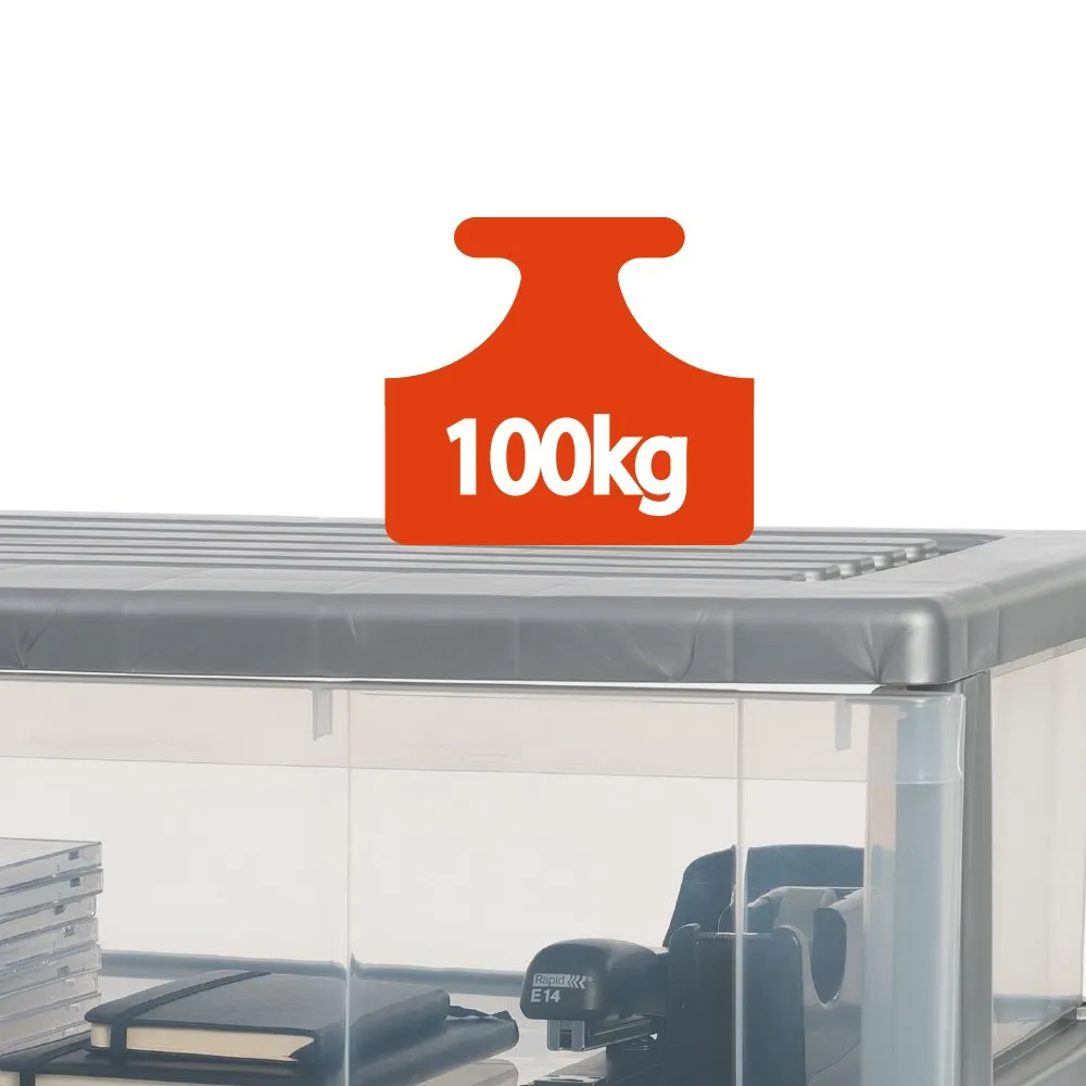 Iris Ohyama WC-N603 Rollcontainer 34 L 3 Schubladen silber