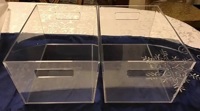 mDesign Sortierbox transparent 2er-Set mit Griffen lang