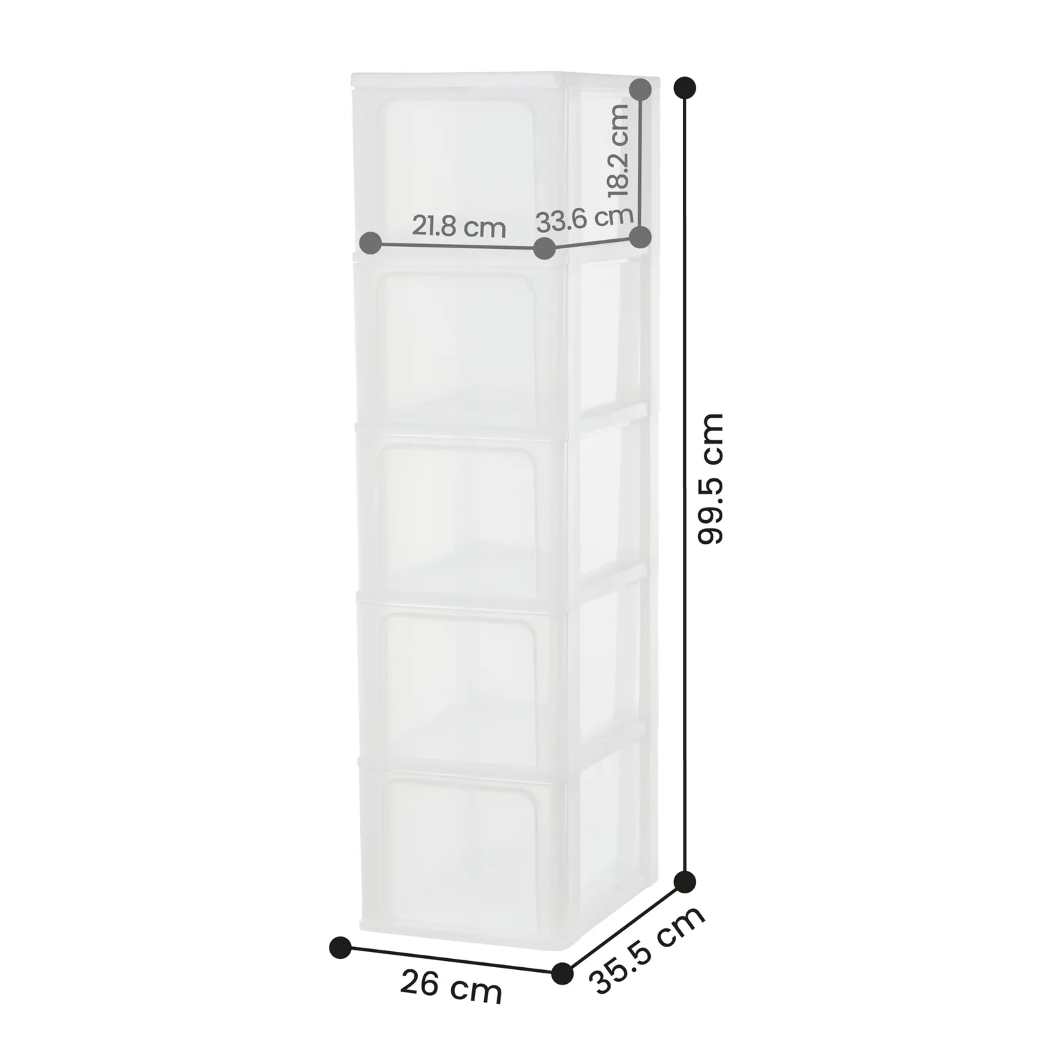 Iris Ohyama Organizer Chest OCH-2500 Schubladenbox weiß 5x13L A4