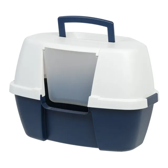 Iris Ohyama Jumbo Corner Katzentoilette Navy Eckform