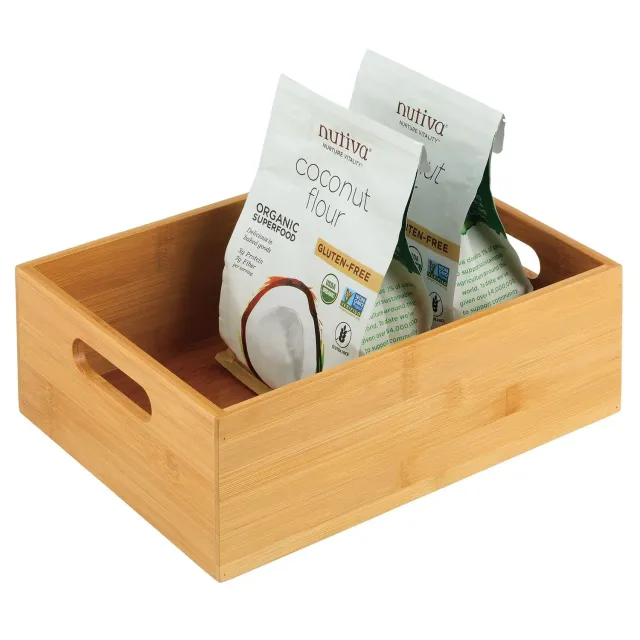mDesign 13790MDKEU Aufbewahrungsbox Bambus natur 30,5 cm