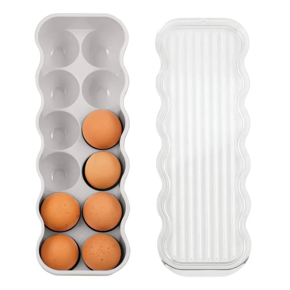 mDesign Eierbox Kühlschrank 24 Eier 2er Pack Hellgrau