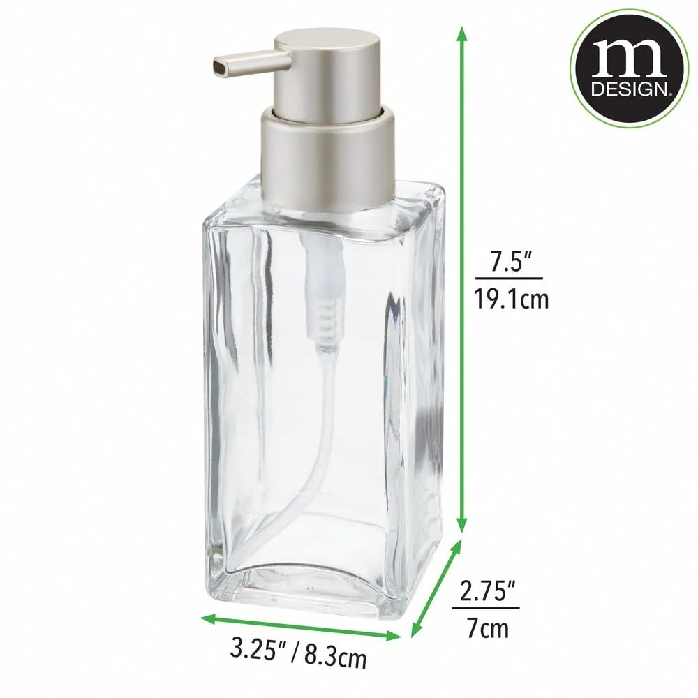mDesign Seifenspender 2er-Set 414 ml Glas transparent
