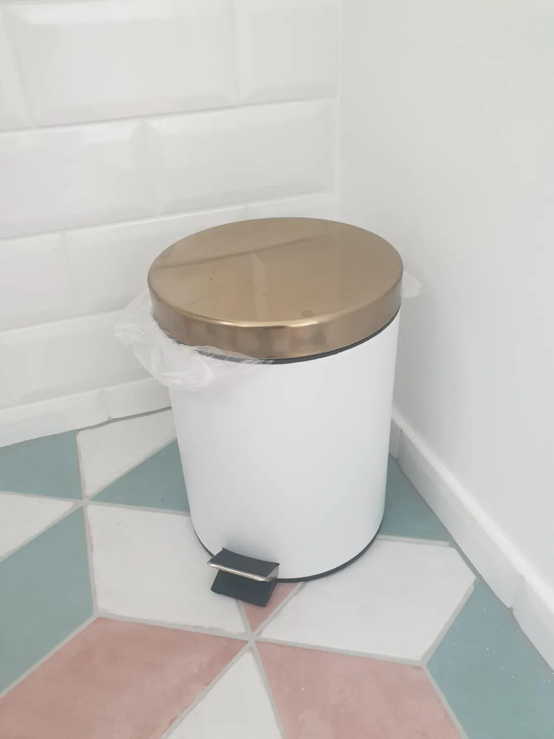 mDesign Tretmülleimer 3 Liter Schwarz Metall