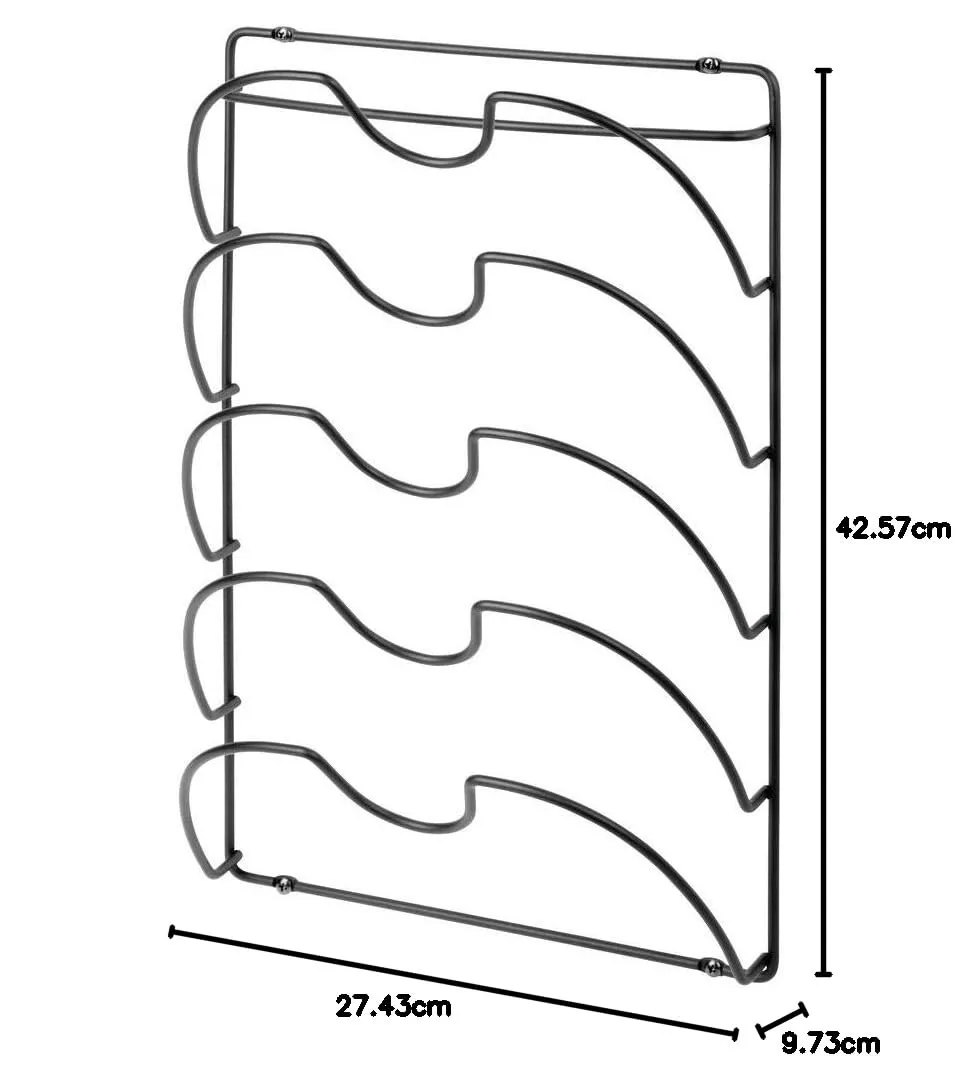 mDesign Topfdeckelhalter Deckelständer schwarz für 5 Deckel