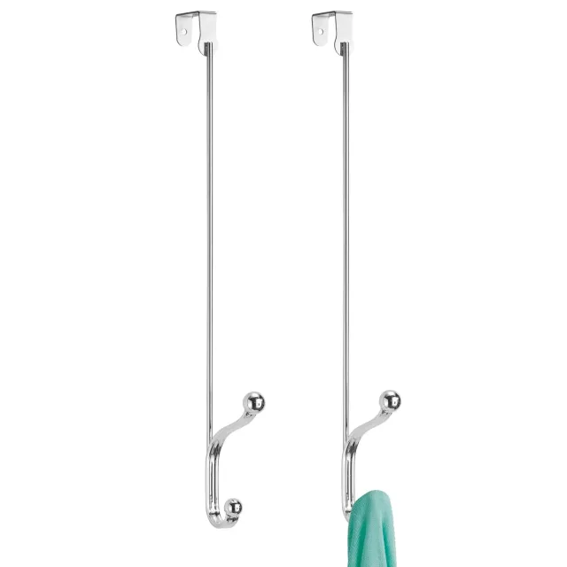 mDesign Türhaken Metall 2er-Set Silber 43,2 cm