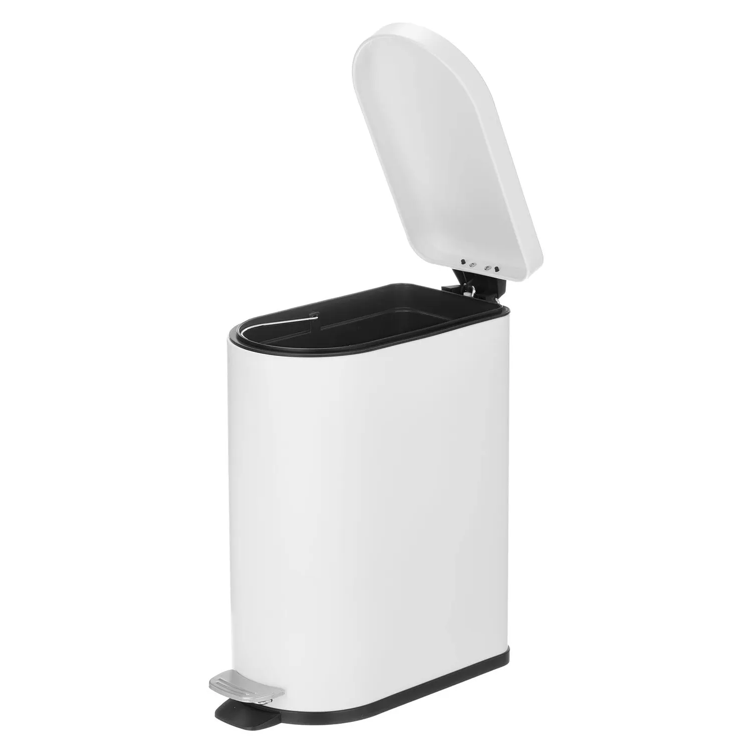 mDesign Tretmülleimer 10 Liter weiß mit Pedal