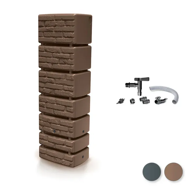 Kreher Tower Brick 350 Liter Regentonne Braun 350L frostsicher