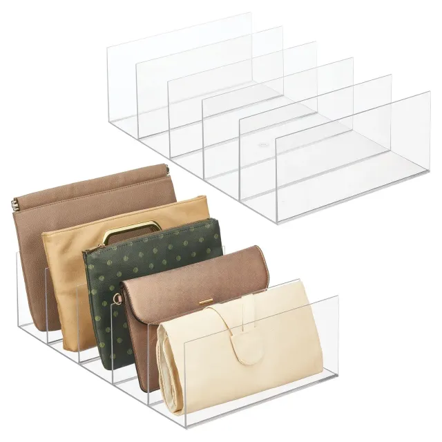 mDesign Taschen Organizer 2er-Set Transparent 5 Fächer Kunststoff
