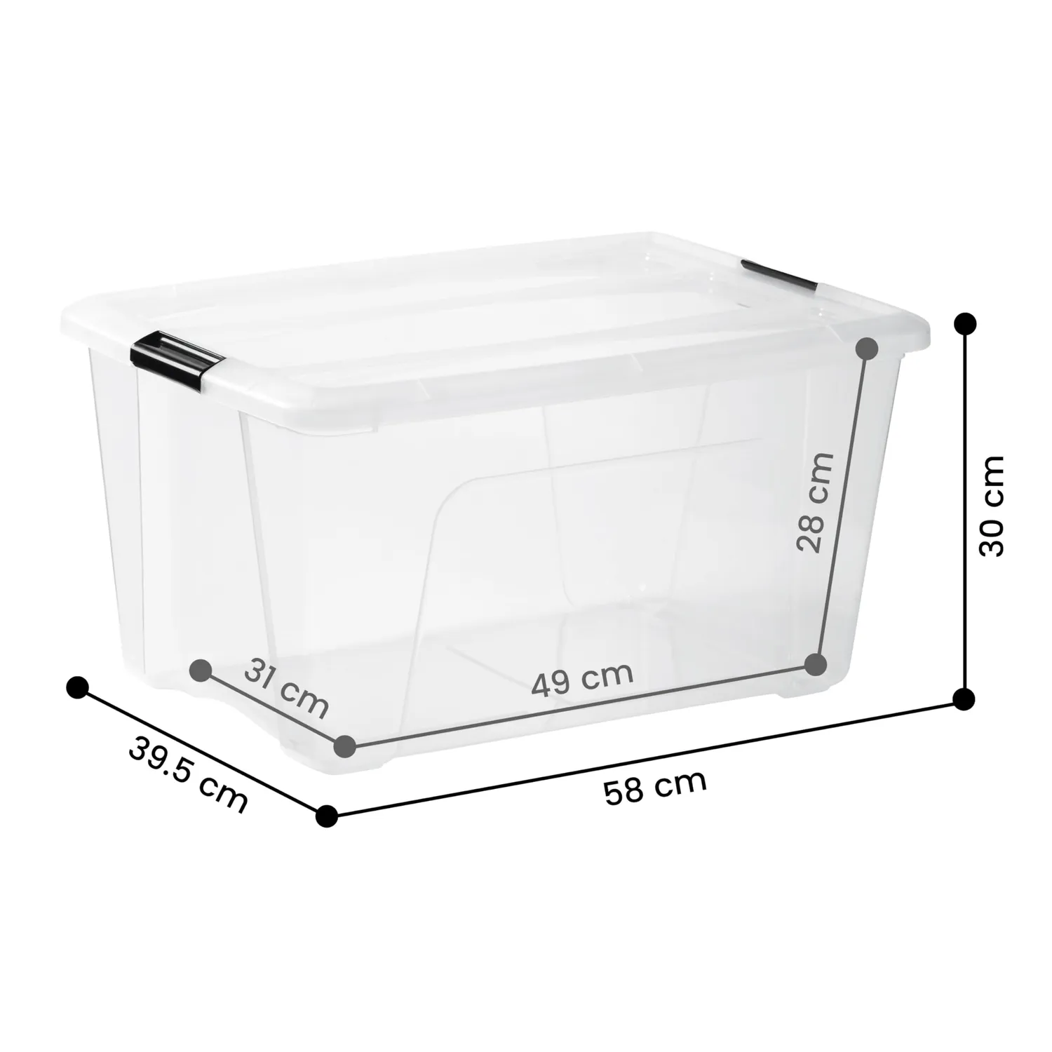 Iris Ohyama NTB-45 Box 45L Klar mit Deckel 2er Set
