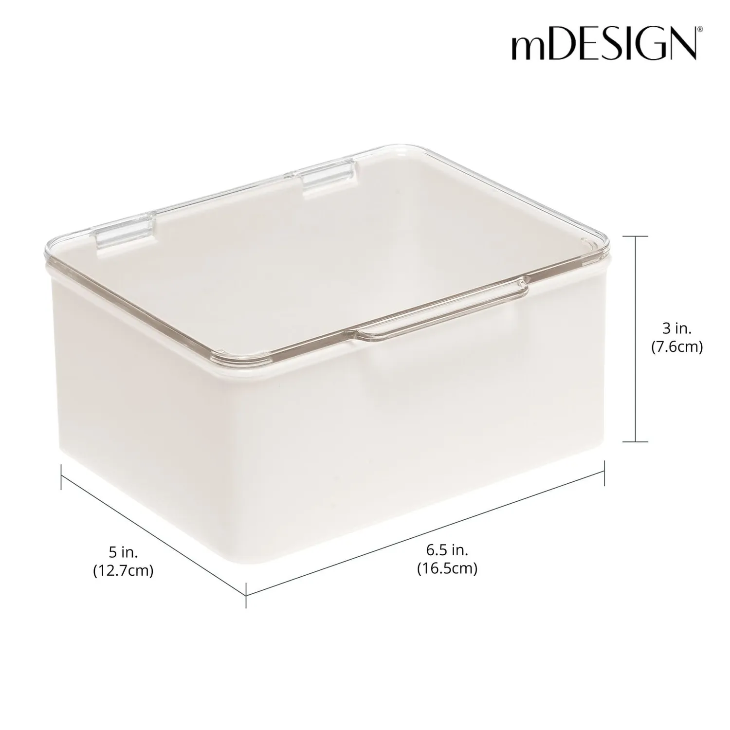 mDesign Aufbewahrungsbox Bastel Creme 2er-Set klein