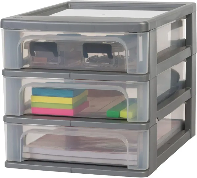 Iris Ohyama Organizer Chest OCH-2030 Schubladenbox Silber 3x4L A4