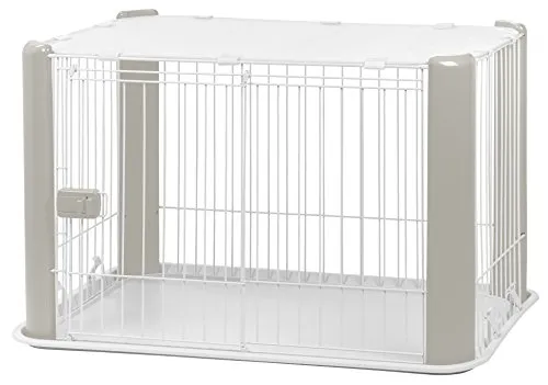 Iris Ohyama CLS-960 Welpenauslauf grau mit Dach 92x63x60