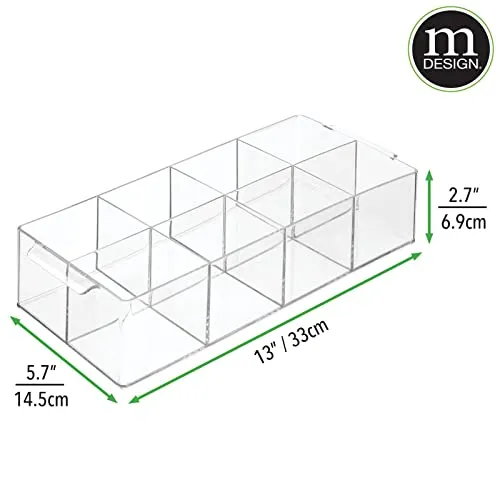 mDesign Kosmetik Organizer Box 8 Fächer durchsichtig