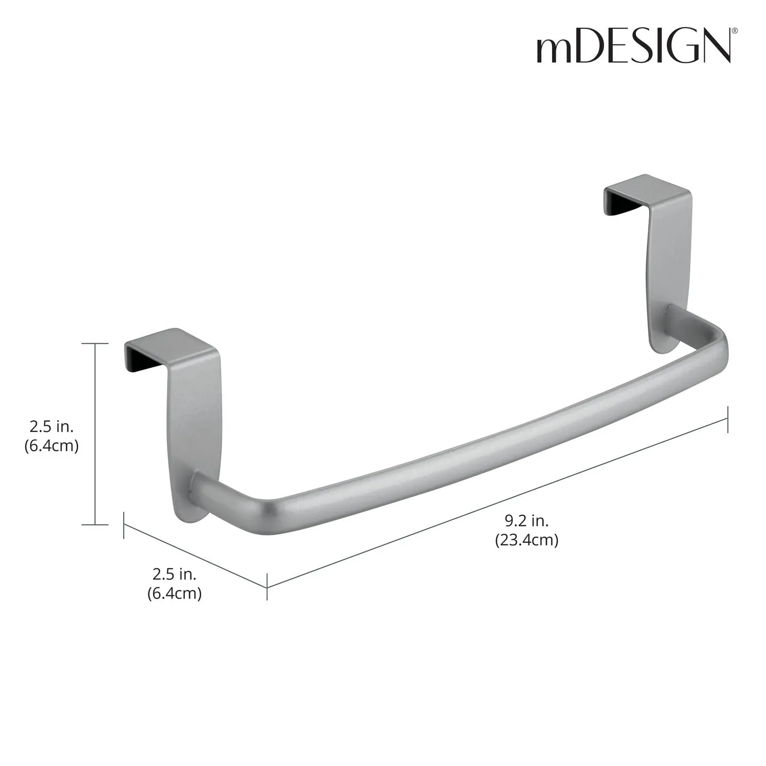 mDesign Geschirrtuchhalter gebogen Metall silber