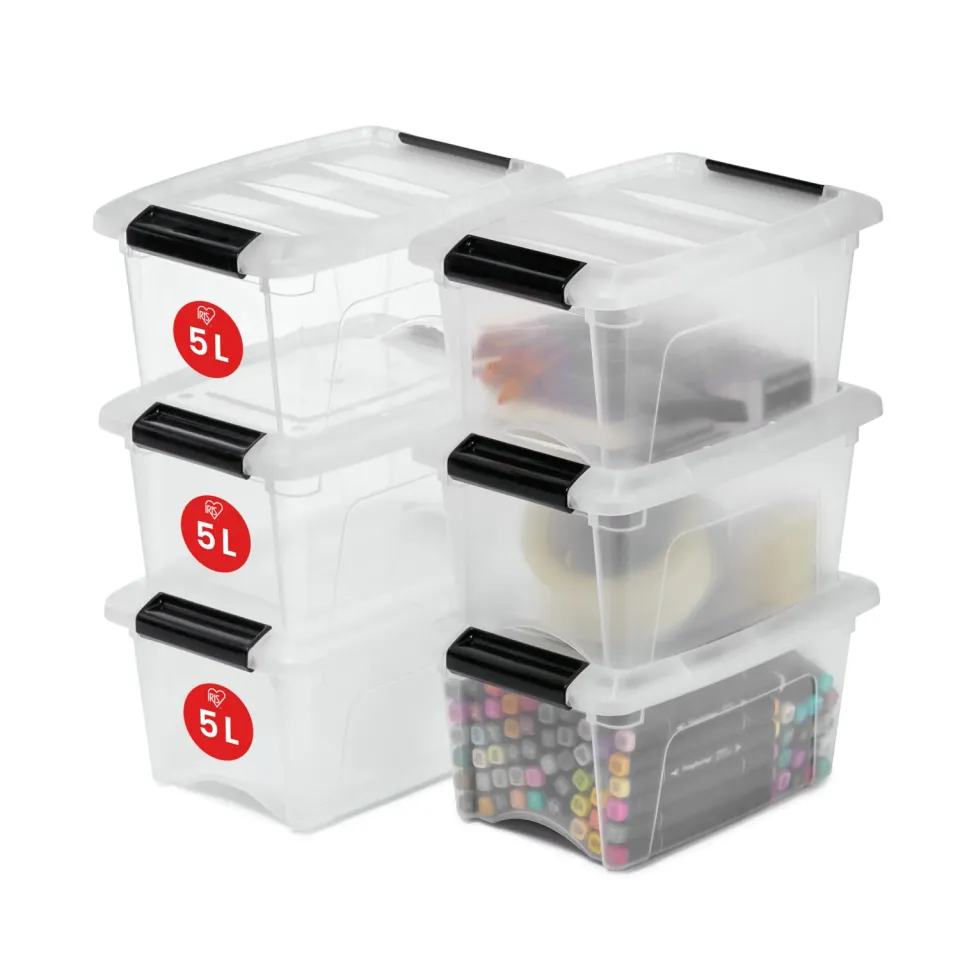 Iris Ohyama DDNTB-5 Aufbewahrungsbox 5L 6er transparent stapelbar