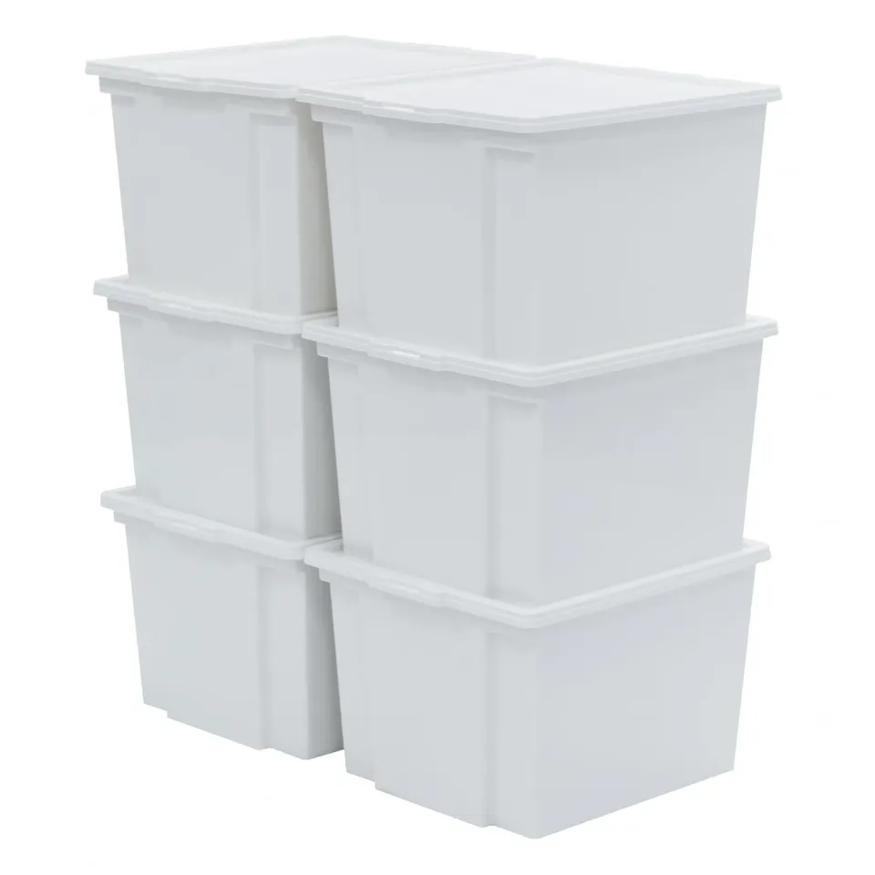 Iris Ohyama USB-M Aufbewahrungsbox 30L weiß 6er Set